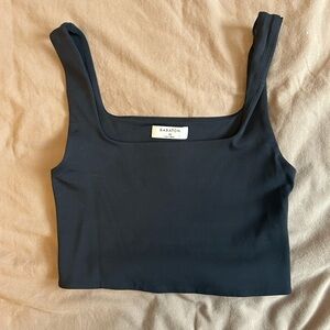 Babaton Black Square-Neck Crop Tank